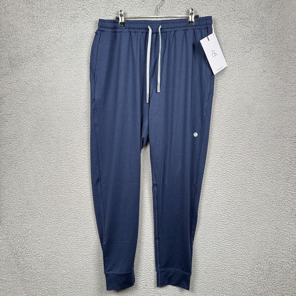 Rhoback Pants Mens L Navy Blue Sprint Performance Joggers Stretch Athleisure Gym